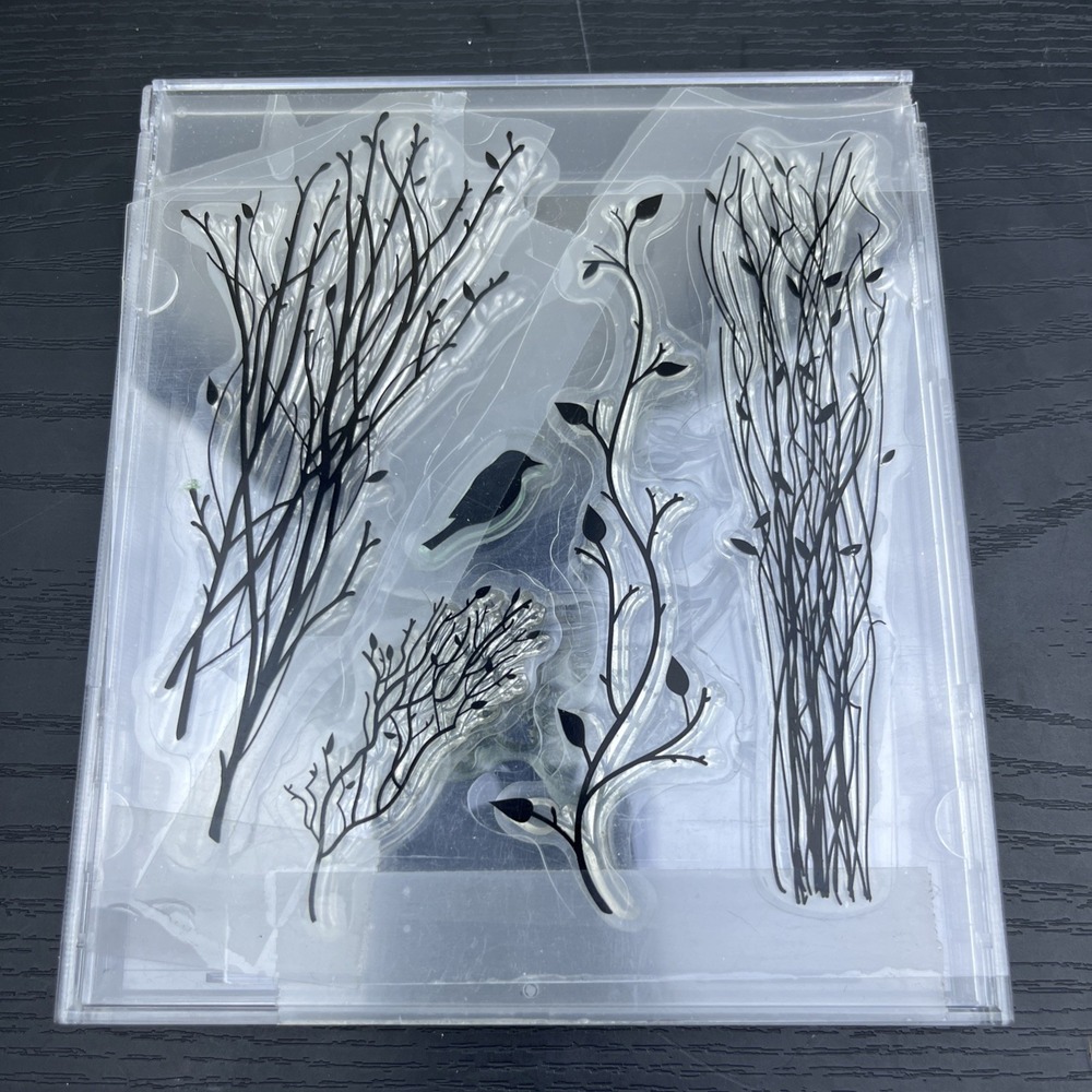 Inkadinkado Bird & Branch Stamp Set 8pc Acrylic Clear Stamps Card Making